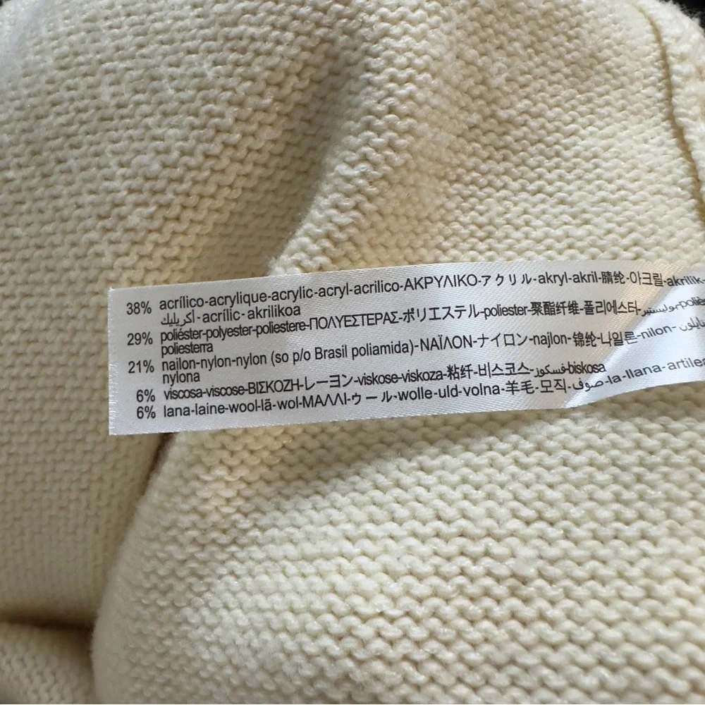 Zara Off-White Knit button front Long Sleeve Romper - Picture 6 of 6